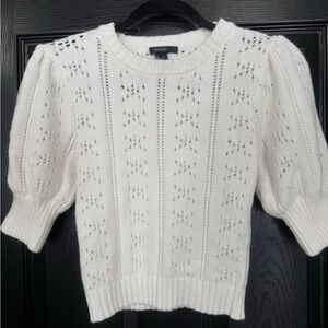 Forever 21 Women’s open-knit or pointelle sweater in white Size S
